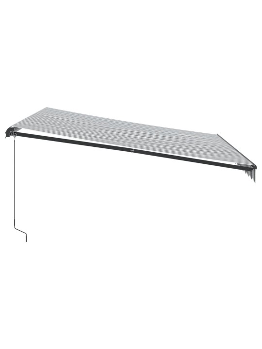 Ručně zatahovací markýza antracitová a bílá 400 x 350 cm