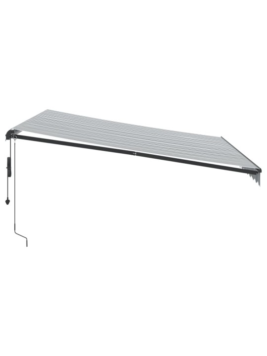 Automatická zatahovací markýza antracitová a bílá 400 x 350 cm