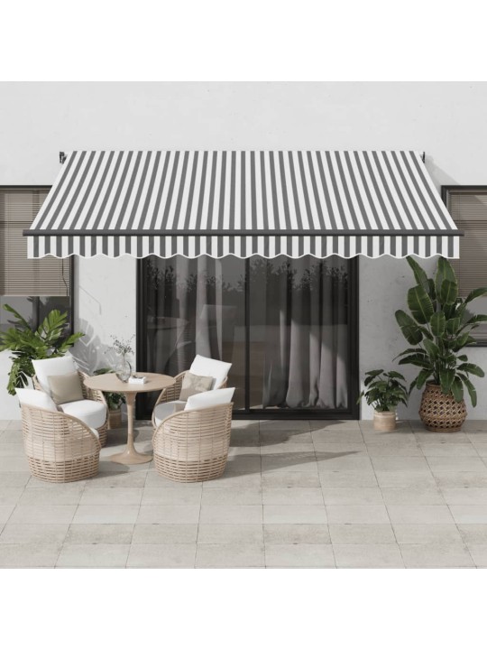 Automatická zatahovací markýza antracitová a bílá 400 x 350 cm