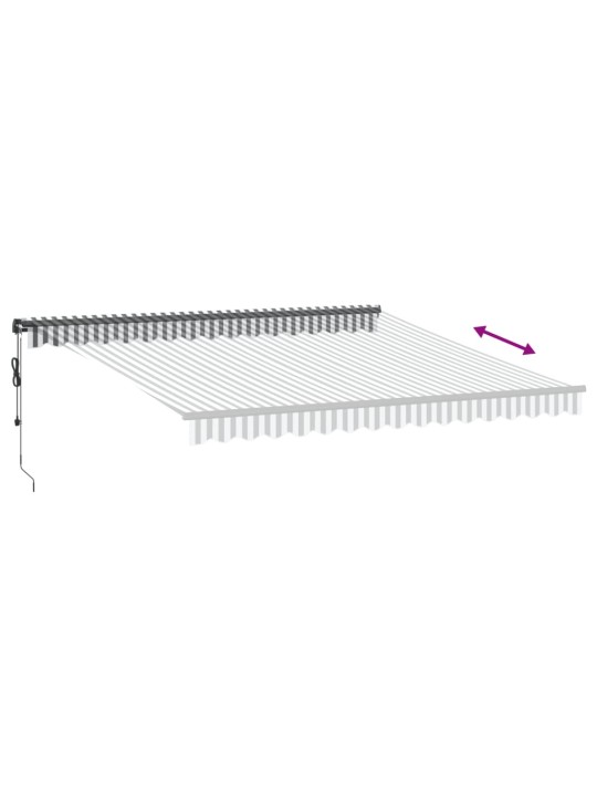 Automatická zatahovací markýza s led antracit a bílá 400x350 cm
