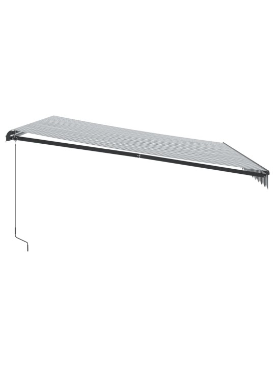 Ručně zatahovací markýza antracitová a bílá 450 x 350 cm