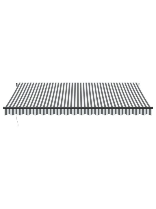 Ručně zatahovací markýza s led antracitová a bílá 450 x 350 cm