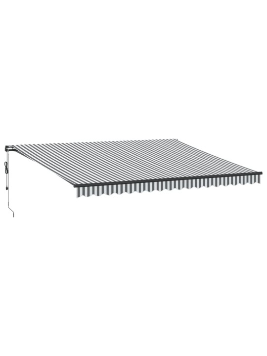 Automatická zatahovací markýza s led antracit a bílá 450x350 cm