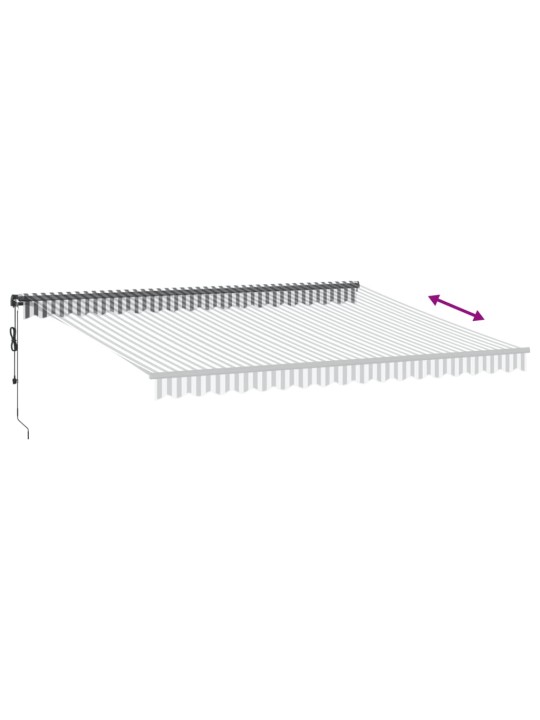 Automatická zatahovací markýza s led antracit a bílá 450x350 cm