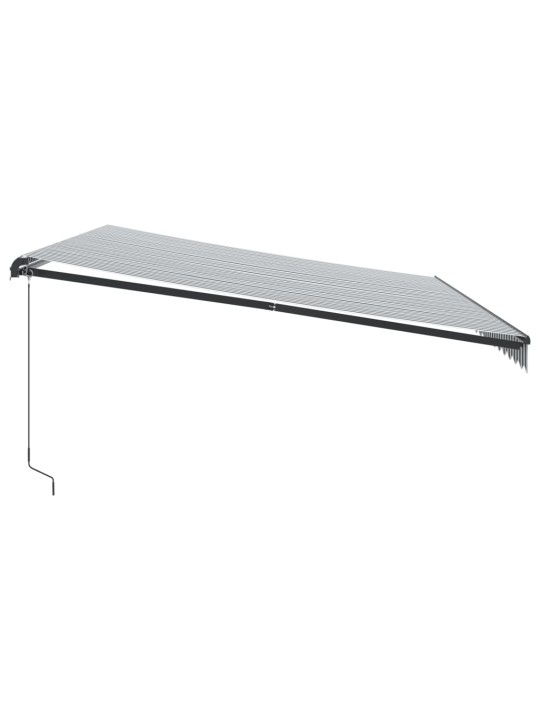 Ručně zatahovací markýza antracitová a bílá 500 x 350 cm