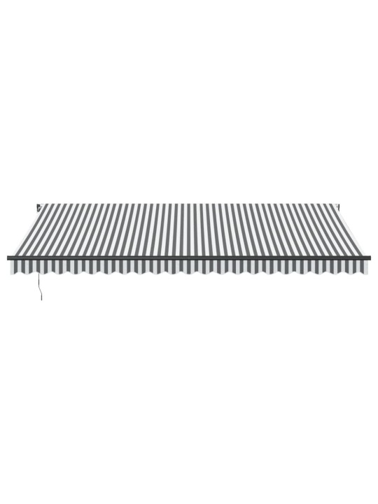 Ručně zatahovací markýza s LED antracitová a bílá 500 x 350 cm