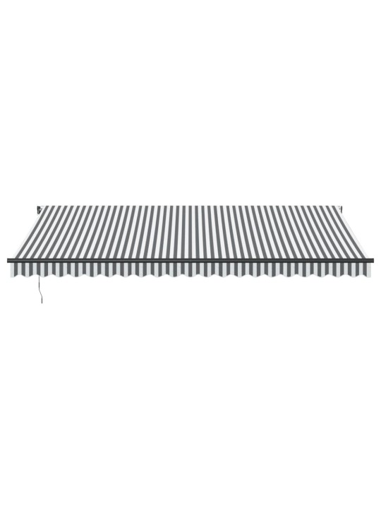 Ručně zatahovací markýza antracitová a bílá 500 x 350 cm