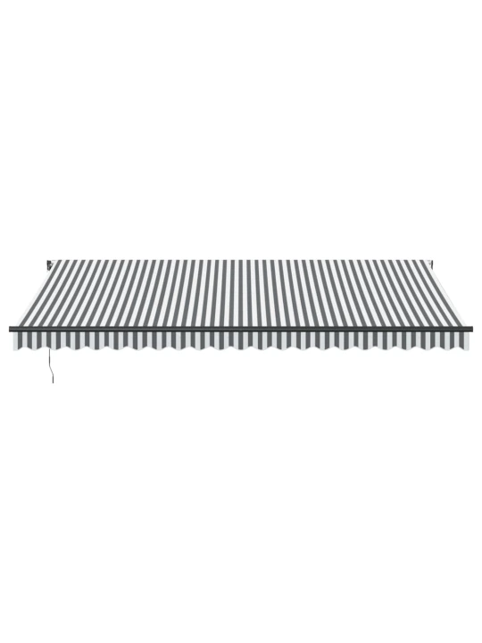 Ručně zatahovací markýza antracitová a bílá 500 x 350 cm
