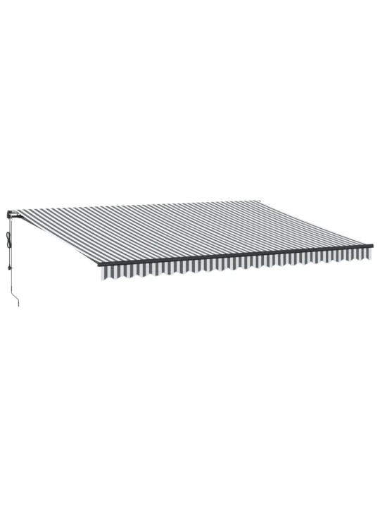 Automatická zatahovací markýza s led antracit a bílá 500x350 cm