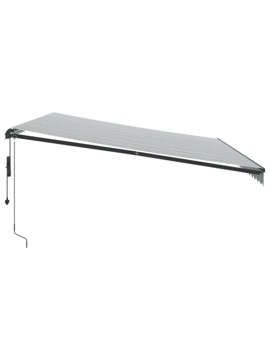 Automatická zatahovací markýza s led antracit a bílá 500x350 cm