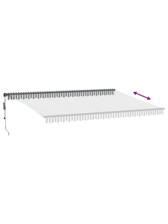Automatická zatahovací markýza s led antracit a bílá 500x350 cm
