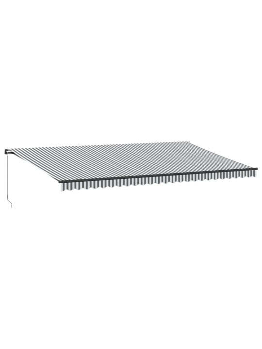Ručně zatahovací markýza antracitová a bílá 600 x 350 cm