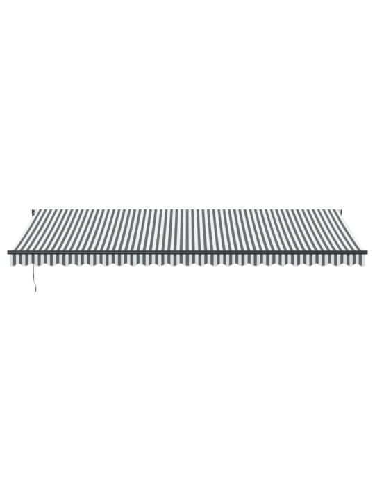 Ručně zatahovací markýza antracitová a bílá 600 x 350 cm
