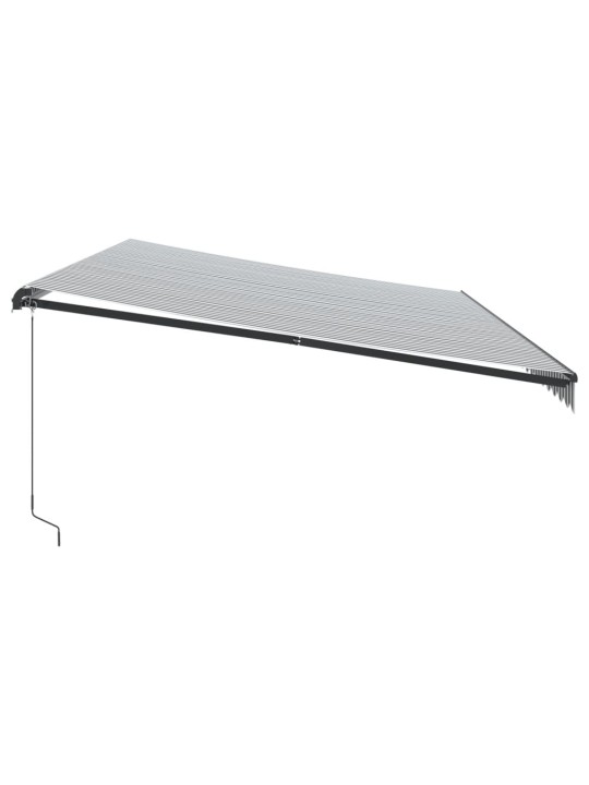 Ručně zatahovací markýza antracitová a bílá 600 x 350 cm