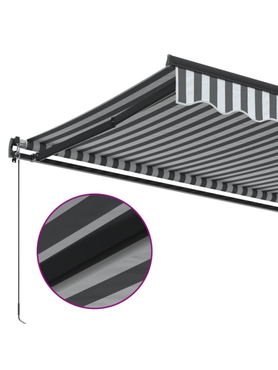 Ručně zatahovací markýza antracitová a bílá 600 x 350 cm