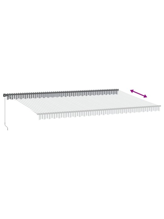 Ručně zatahovací markýza s led antracitová a bílá 600 x 350 cm