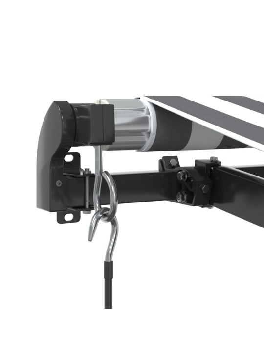 Ručně zatahovací markýza s led antracitová a bílá 600 x 350 cm