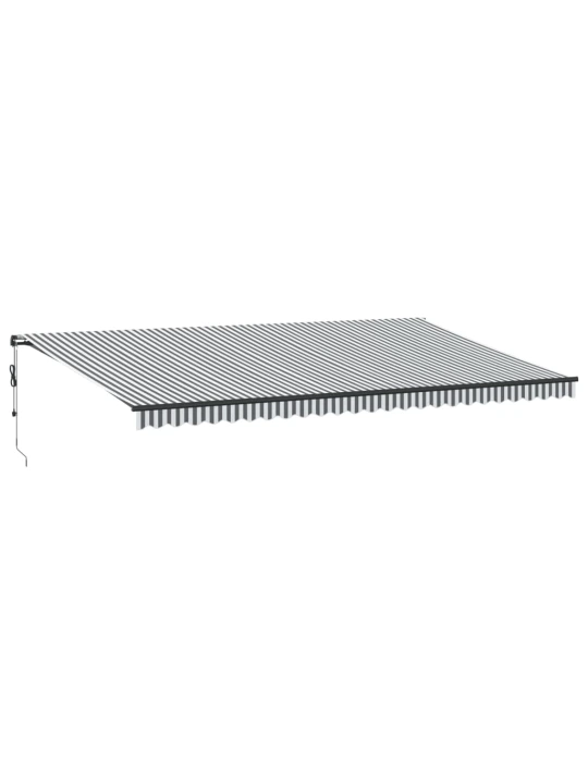 Automatická zatahovací markýza antracitová a bílá 600 x 350 cm