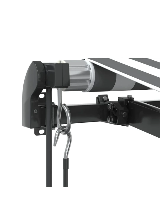 Automatická zatahovací markýza antracitová a bílá 600 x 350 cm