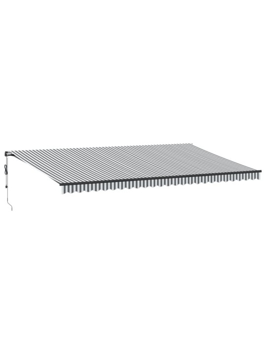 Automatická zatahovací markýza s LED antracit a bílá 600x350 cm