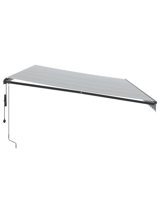 Automatická zatahovací markýza s LED antracit a bílá 600x350 cm