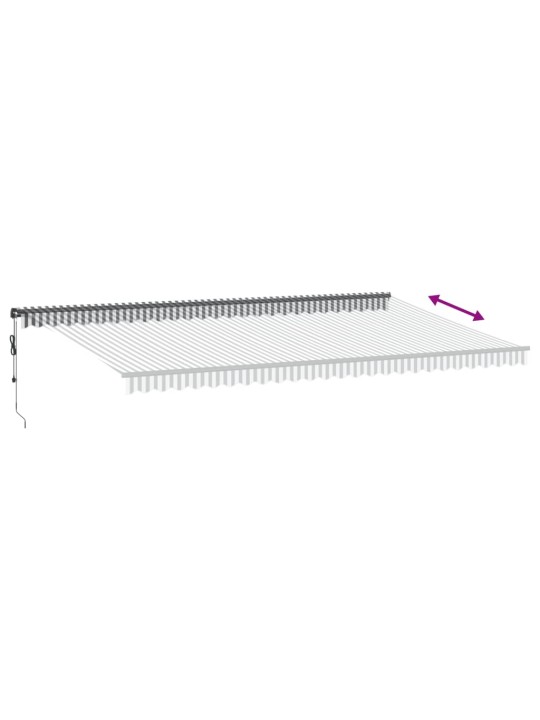 Automatická zatahovací markýza s LED antracit a bílá 600x350 cm