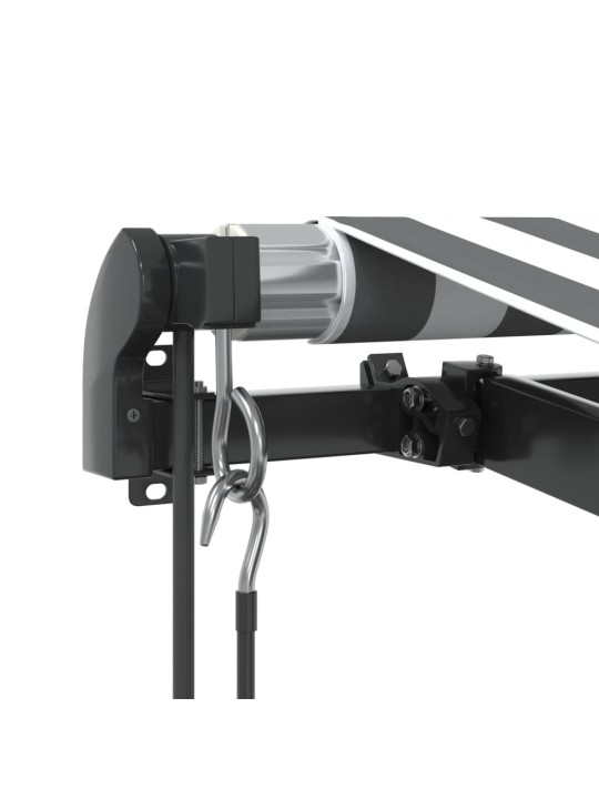 Automatická zatahovací markýza s LED antracit a bílá 600x350 cm