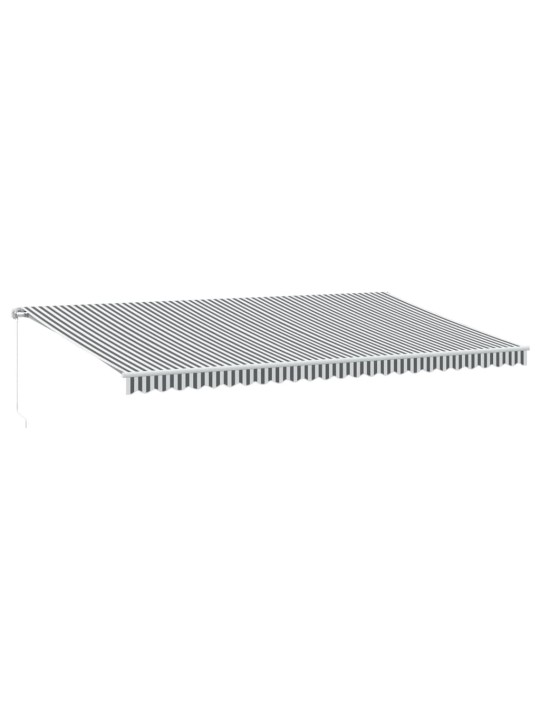 Ručně zatahovací markýza antracitová a bílá 600 x 300 cm