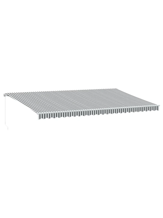 Ručně zatahovací markýza antracitová a bílá 600 x 300 cm