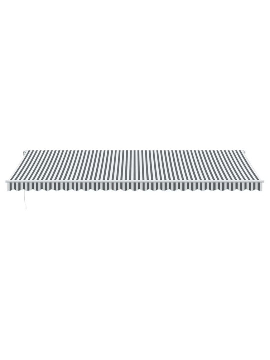 Ručně zatahovací markýza antracitová a bílá 600 x 300 cm