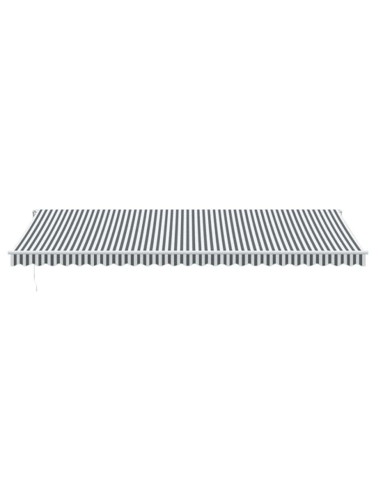 Ručně zatahovací markýza antracitová a bílá 600 x 300 cm