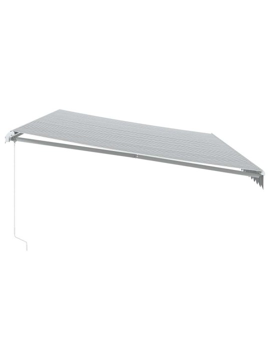 Ručně zatahovací markýza antracitová a bílá 600 x 300 cm