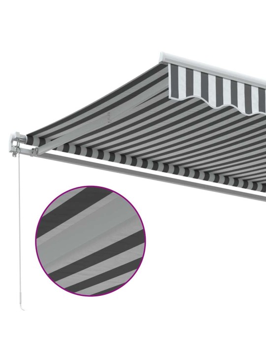 Ručně zatahovací markýza antracitová a bílá 600 x 300 cm