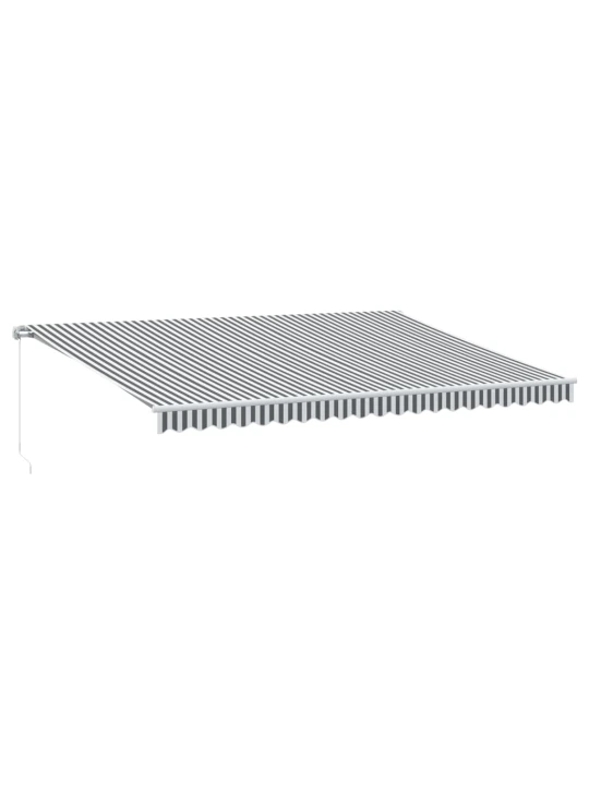 Ručně zatahovací markýza antracitová a bílá 500 x 300 cm