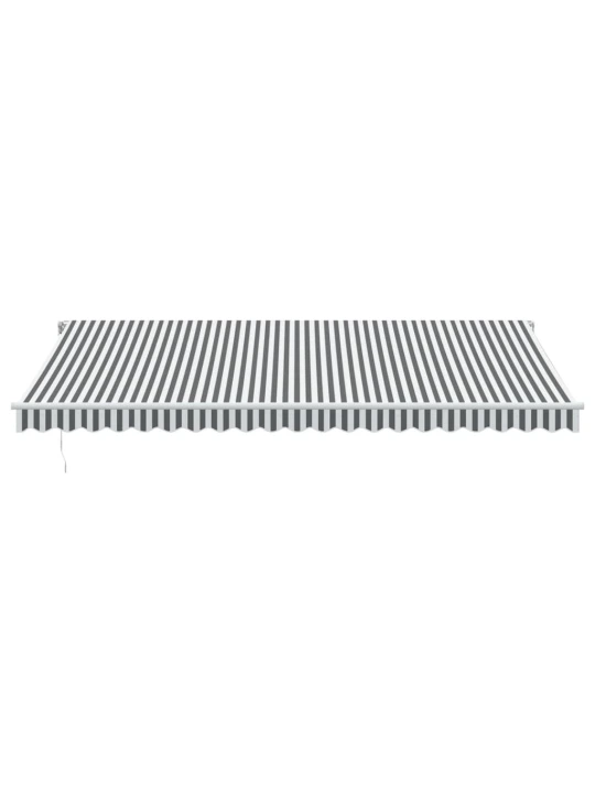 Ručně zatahovací markýza antracitová a bílá 500 x 300 cm