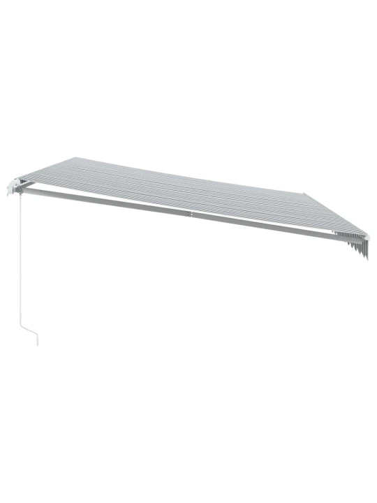 Ručně zatahovací markýza antracitová a bílá 500 x 300 cm