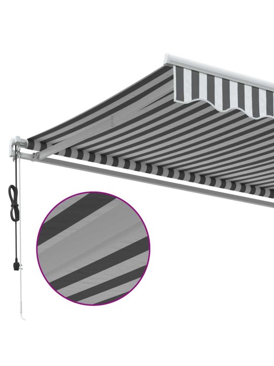 Automatická zatahovací markýza antracitová a bílá 400 x 300 cm