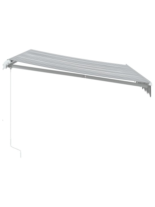 Ručně zatahovací markýza antracitová a bílá 300 x 250 cm