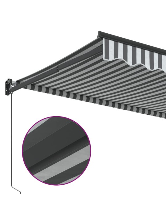 Zatahovací markýza antracitová a bílá 3 x 2,5 m textil a hliník