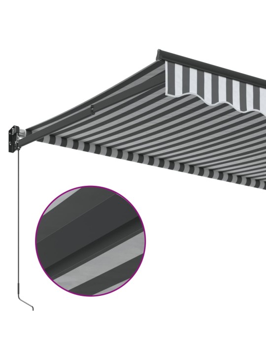 Zatahovací markýza antracitová a bílá 4 x 3 m textil a hliník