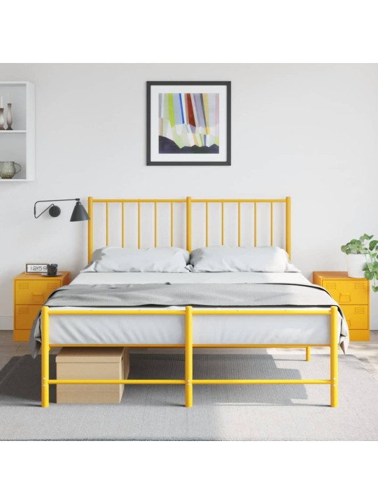 Noční stolky 2 ks žluté 34,5 x 39 x 44 cm ocel