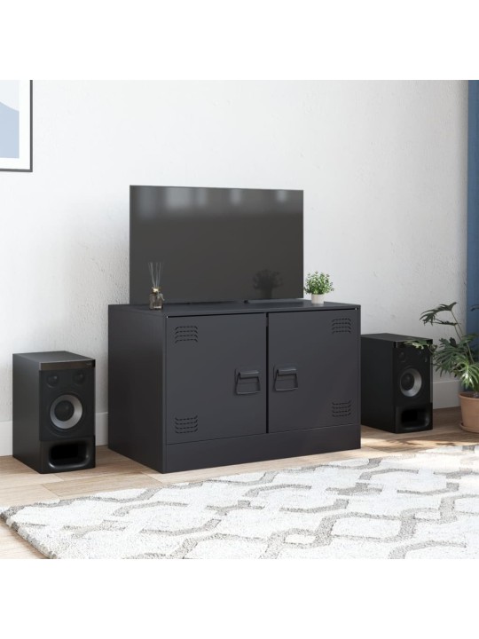 TV skříňka černá 67 x 39 x 44 cm ocel