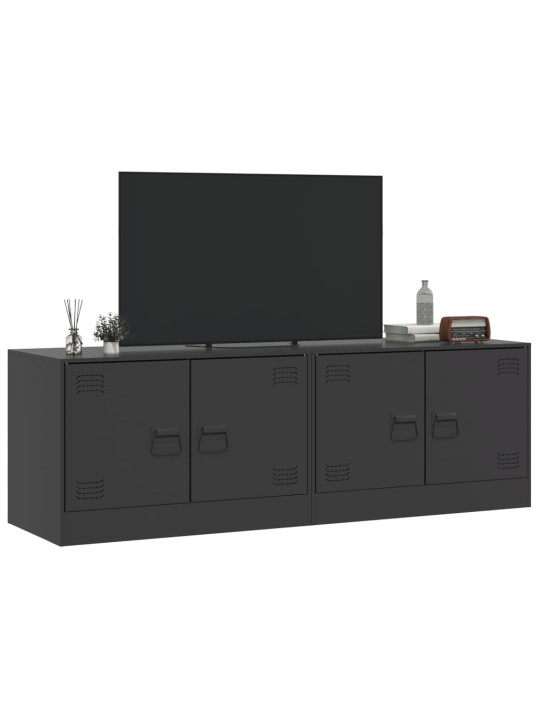 TV skříňky 2 ks černé 67 x 39 x 44 cm ocel