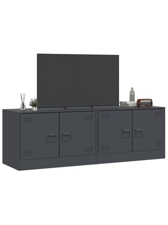 TV skříňky 2 ks antracitové 67 x 39 x 44 cm ocel