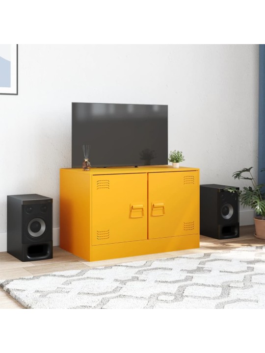 TV skříňka hořčicově žlutá 67 x 39 x 44 cm ocel