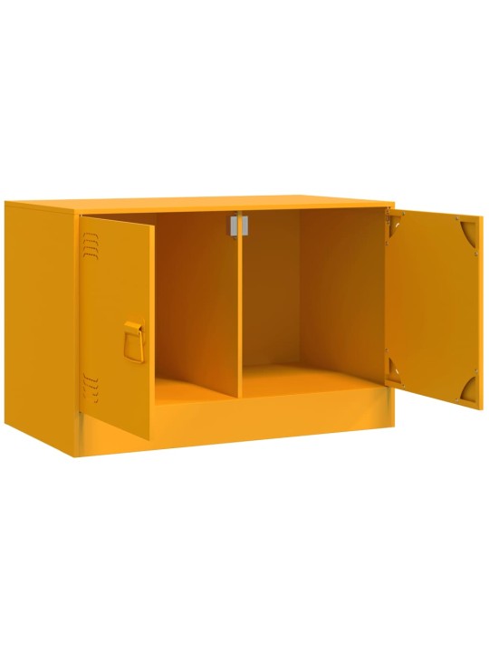 TV skříňky 2 ks hořčicově žluté 67 x 39 x 44 cm ocel