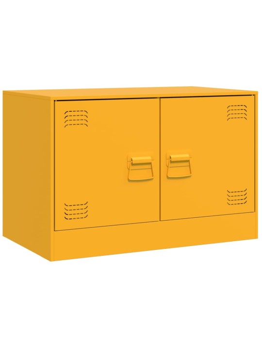 TV skříňky 2 ks hořčicově žluté 67 x 39 x 44 cm ocel