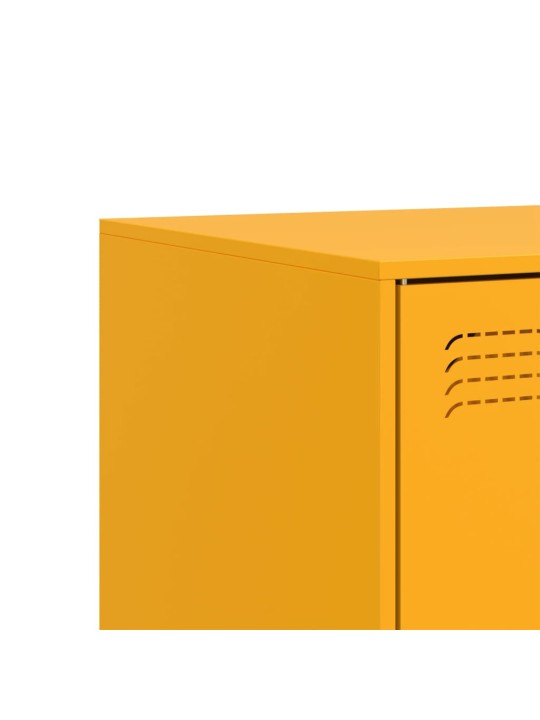 TV skříňky 2 ks hořčicově žluté 67 x 39 x 44 cm ocel