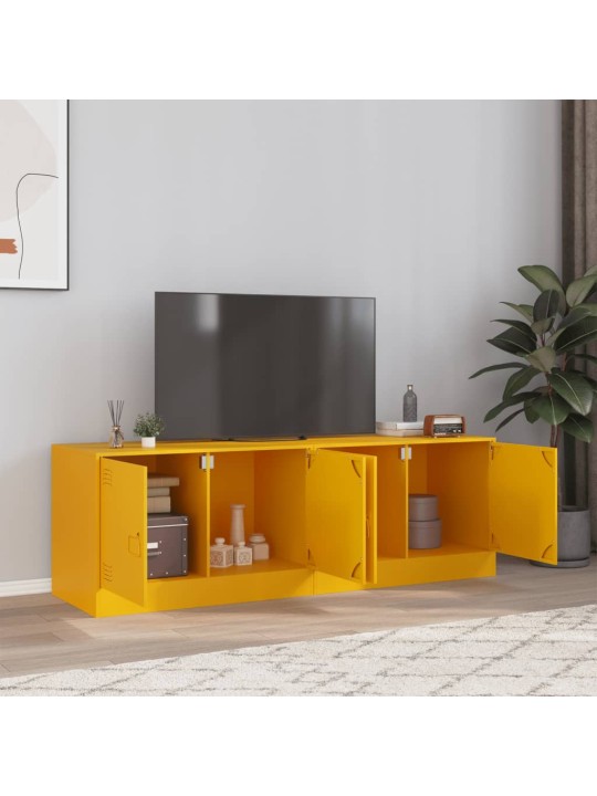 TV skříňky 2 ks hořčicově žluté 67 x 39 x 44 cm ocel