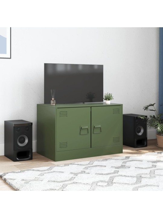 TV skříňka olivově zelená 67 x 39 x 44 cm ocel